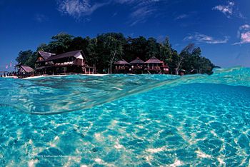 Sipadan Island, Malaysia with 16mm fisheye by Katherine Edwards 